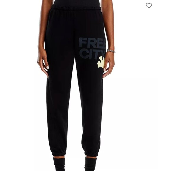 FREECITY Cotton Logo Sweatpants Black - Picture 2 of 5